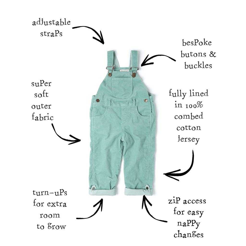 Mint Cord Dungarees - Dotty Dungarees Ltd