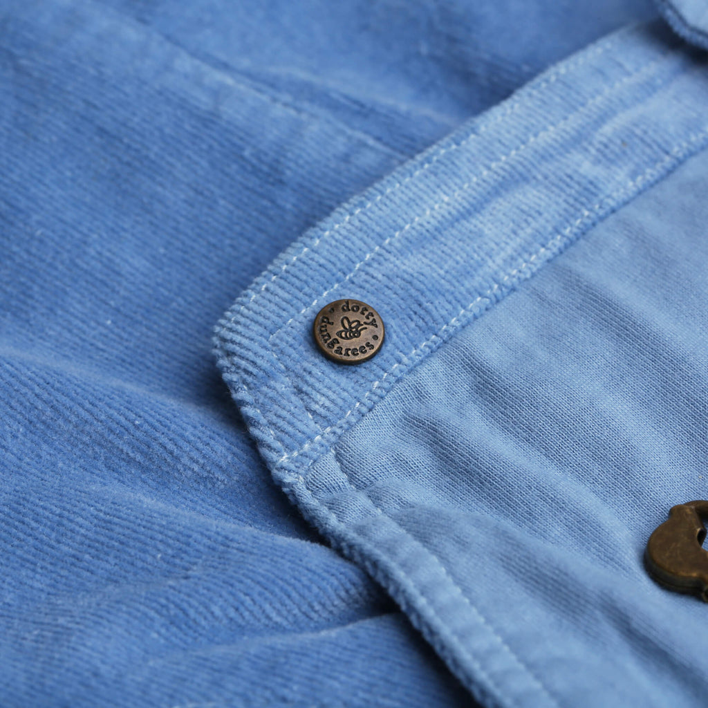 Blue Corduroy Dungaree Dress - Dotty Dungarees