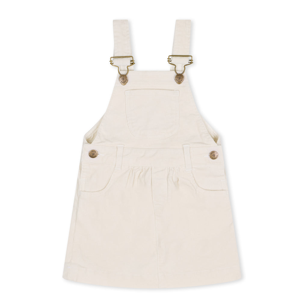 Cream Corduroy Dungaree Dress - Dotty Dungarees