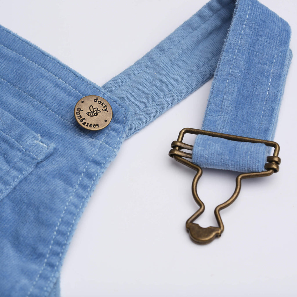 Blue Corduroy Dungaree Dress - Dotty Dungarees