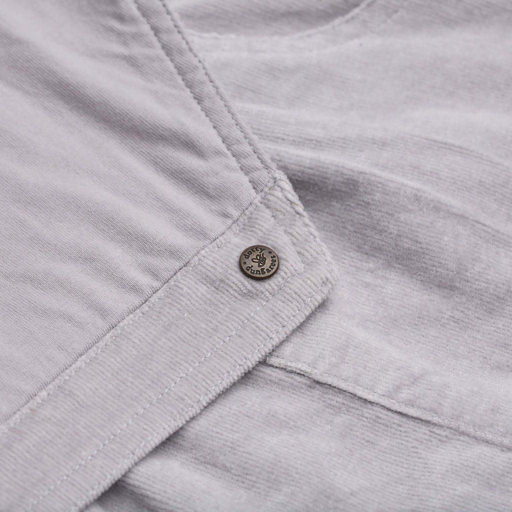 Grey Corduroy Dungaree Dress - Dotty Dungarees 