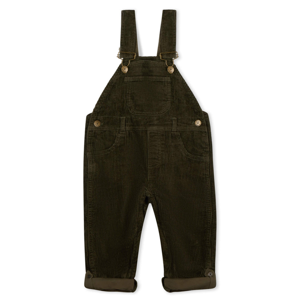 Khaki Chunky Cord Dungarees - Dotty Dungarees Ltd