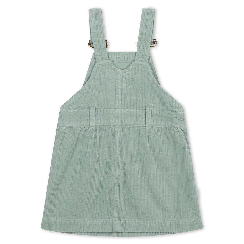Mint Chunky Cord Dungaree Dress for Girls - Dotty Dungarees