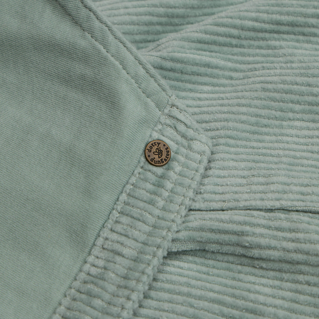 Mint Chunky Cord Dungaree Dress for Girls - Dotty Dungarees