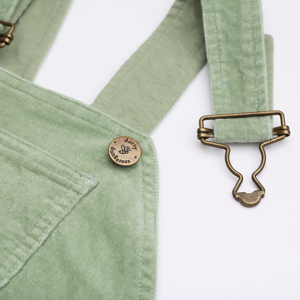 Green Corduroy Dungarees - Dotty Dungarees