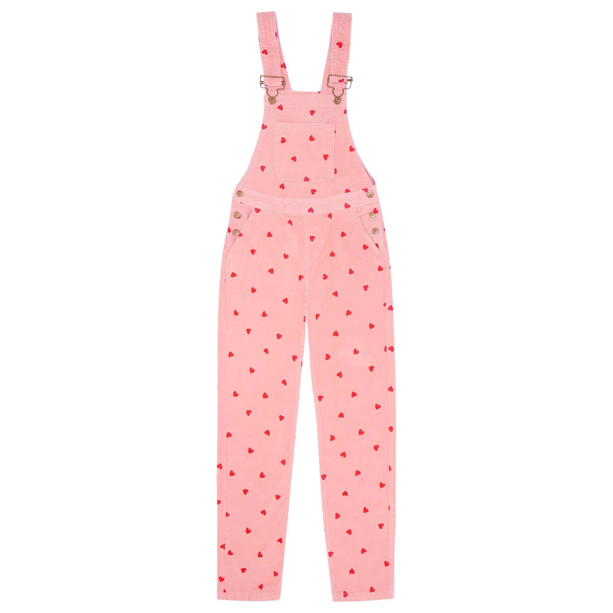 Adult Heart Print Corduroy Dungarees