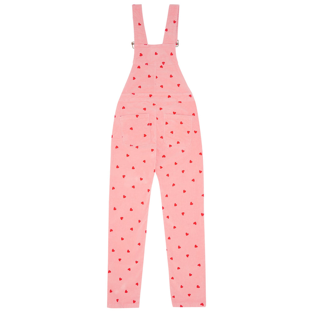 Adult Heart Print Corduroy Dungarees - Dotty Dungarees Ltd