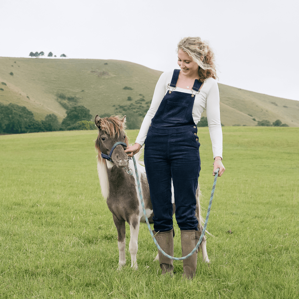 Adult Navy Chunky Cord Dungarees - Dotty Dungarees Ltd