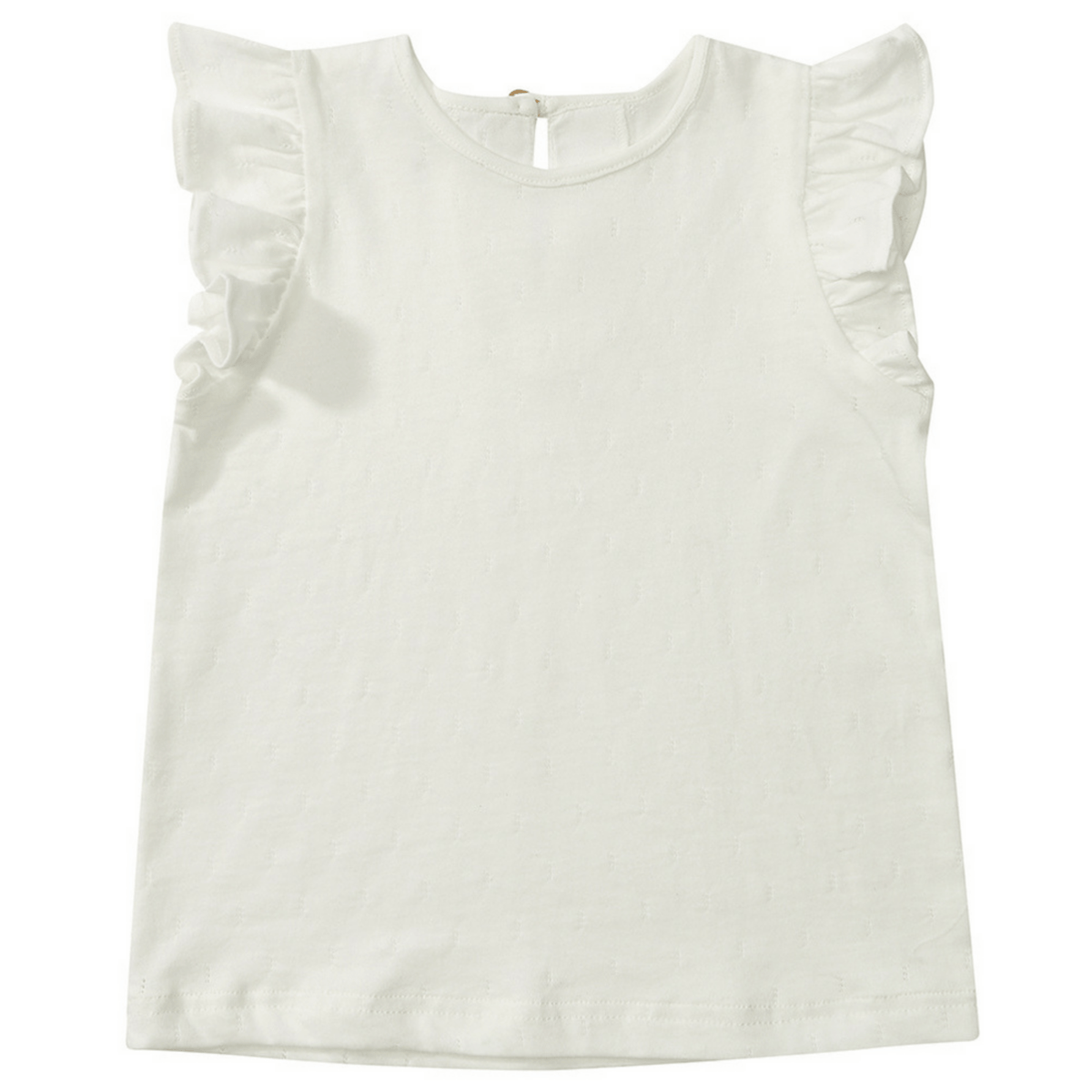 Edie Frill Top - White – Dotty Dungarees Ltd