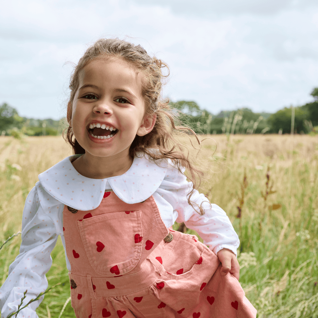 Heart Print Corduroy Dress - Dotty Dungarees Ltd