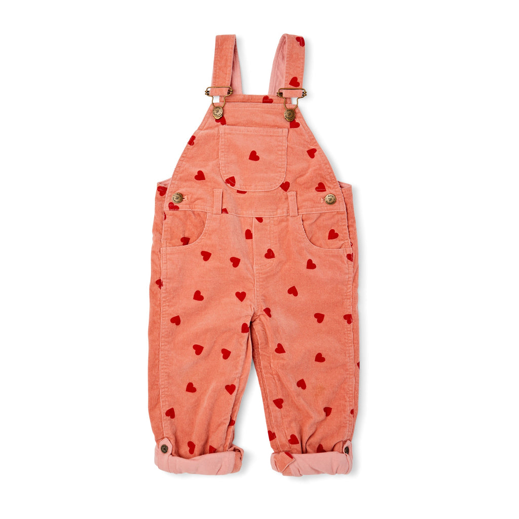 Heart Print Corduroy Dungarees - Dotty Dungarees Ltd