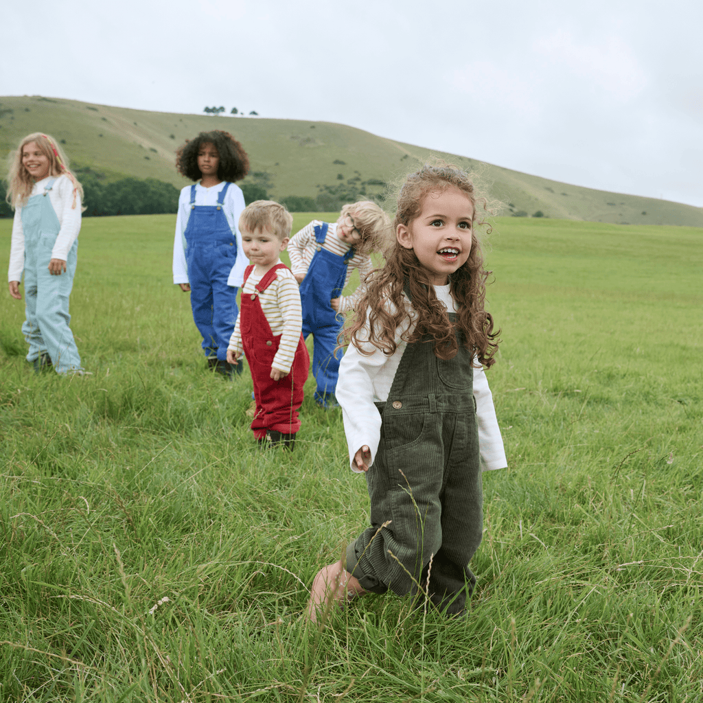 Khaki Chunky Cord Dungarees - Dotty Dungarees Ltd