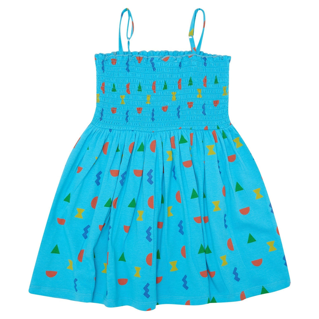 Let's Play Jersey Dress - Blue Multi - Dotty Dungarees Ltd