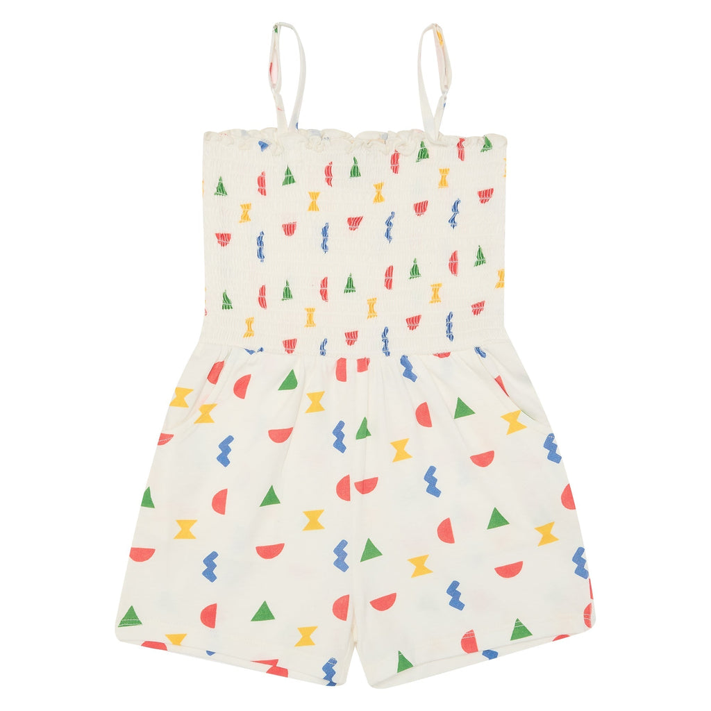 Let's Play Jersey Jumpsuit - Cream Multi - Dotty Dungarees Ltd