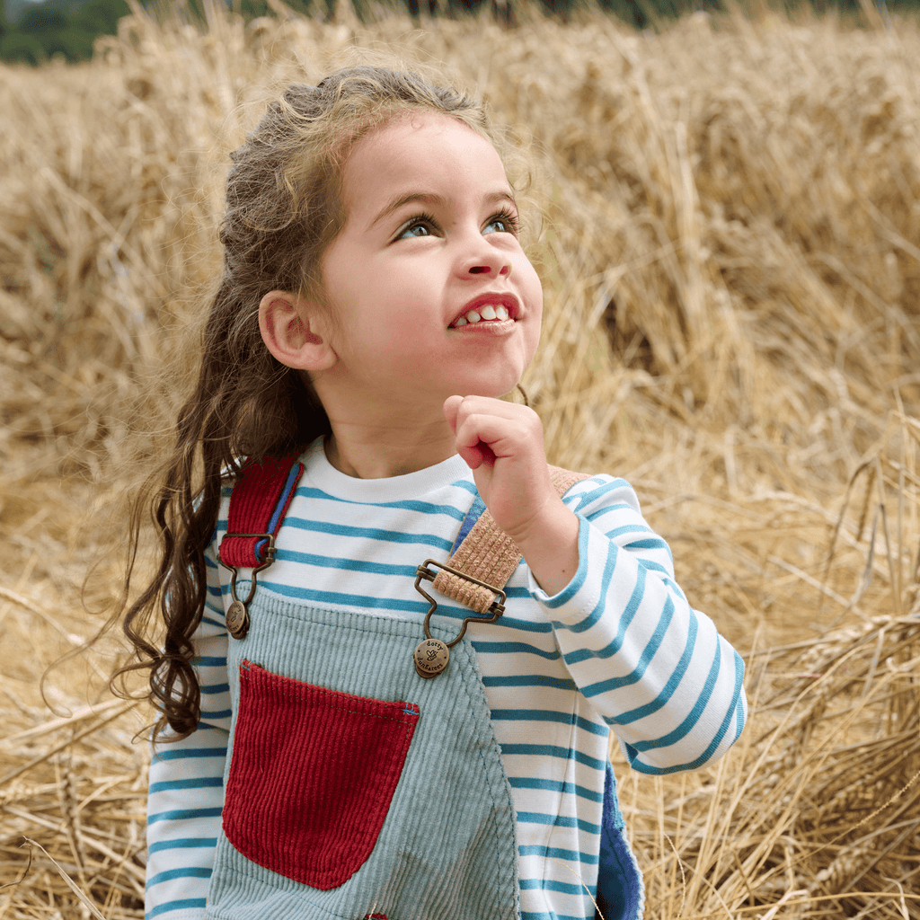 Nordic Blue Breton Stripe Top - Dotty Dungarees Ltd