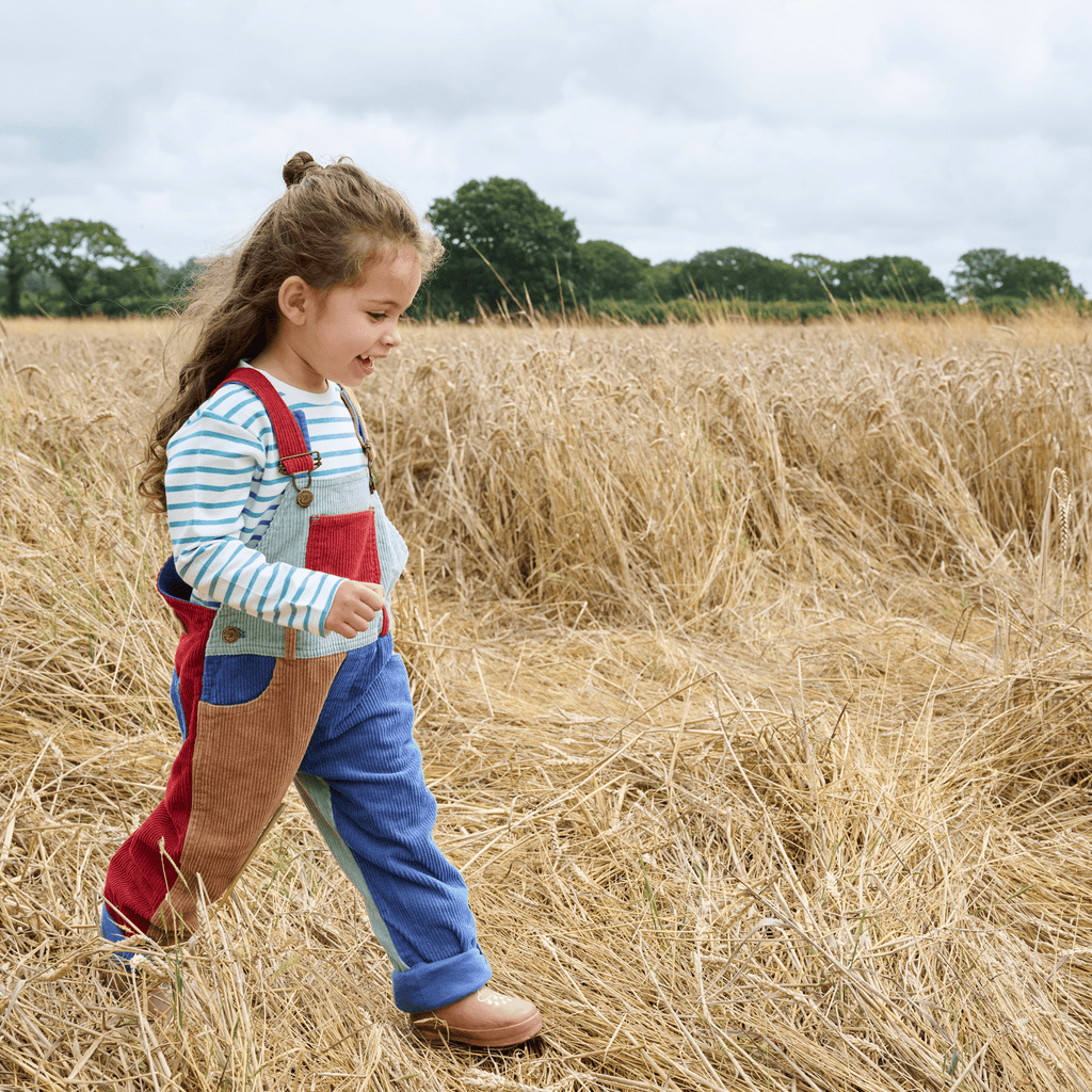 Patchwork Chunky Cord Dungarees - Muted Mint - Dotty Dungarees Ltd