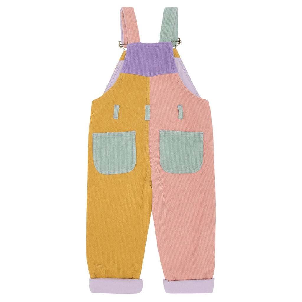 Patchwork Chunky Cord Dungarees - Pastel - Dotty Dungarees Ltd