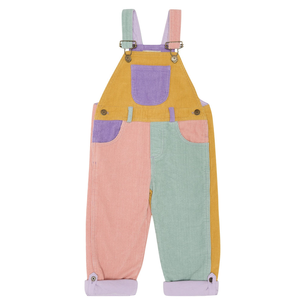 Patchwork Chunky Cord Dungarees - Pastel - Dotty Dungarees Ltd