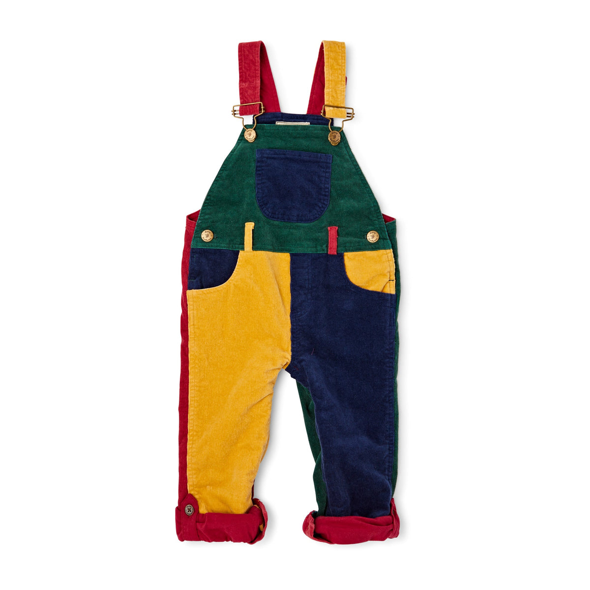 Primary Patchwork Cord Dungarees – Dotty Dungarees Ltd