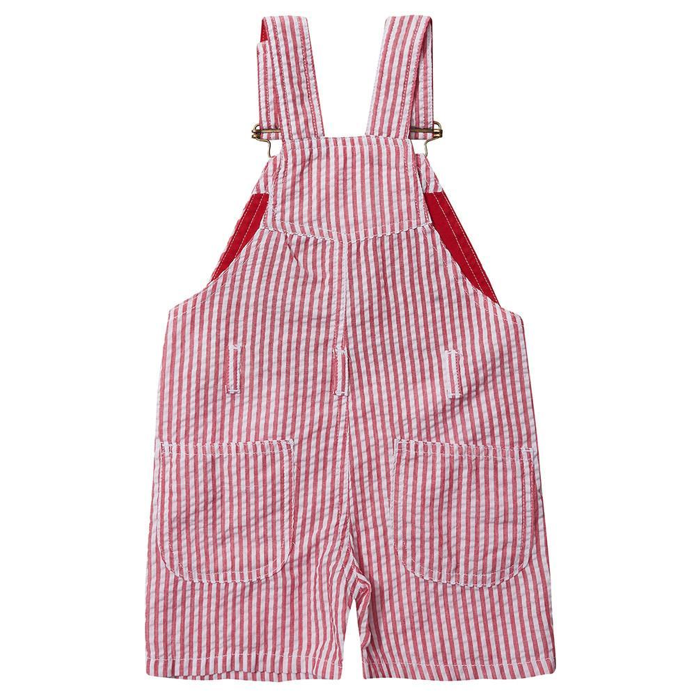 Dotty Dungarees - Red Seersucker Shorts