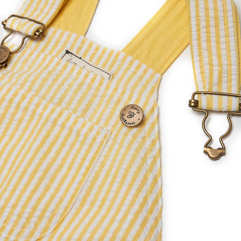 Dotty Dungarees - Yellow Seersucker Dress