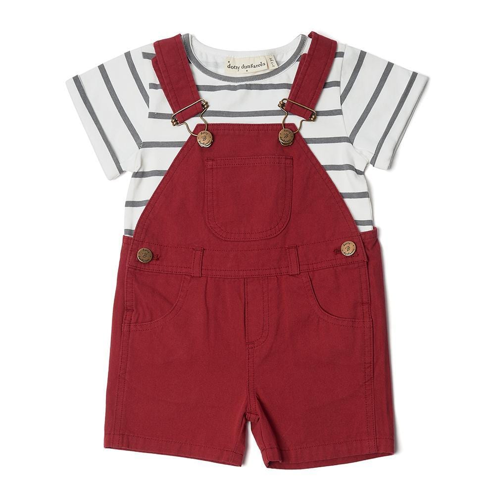 Crimson Cotton Shorts - Dotty Dungarees Ltd