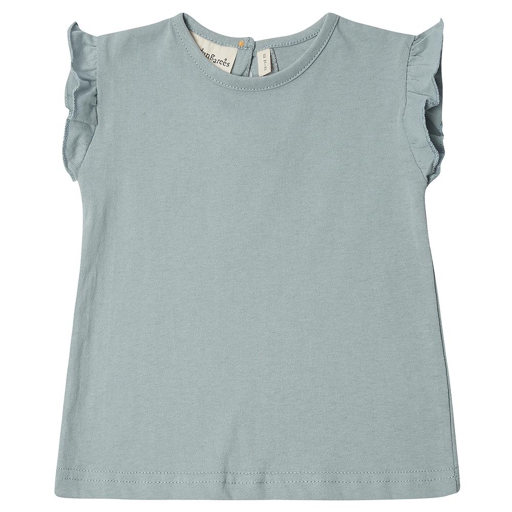 Edie Frill Top - Powder Blue - Dotty Dungarees Ltd
