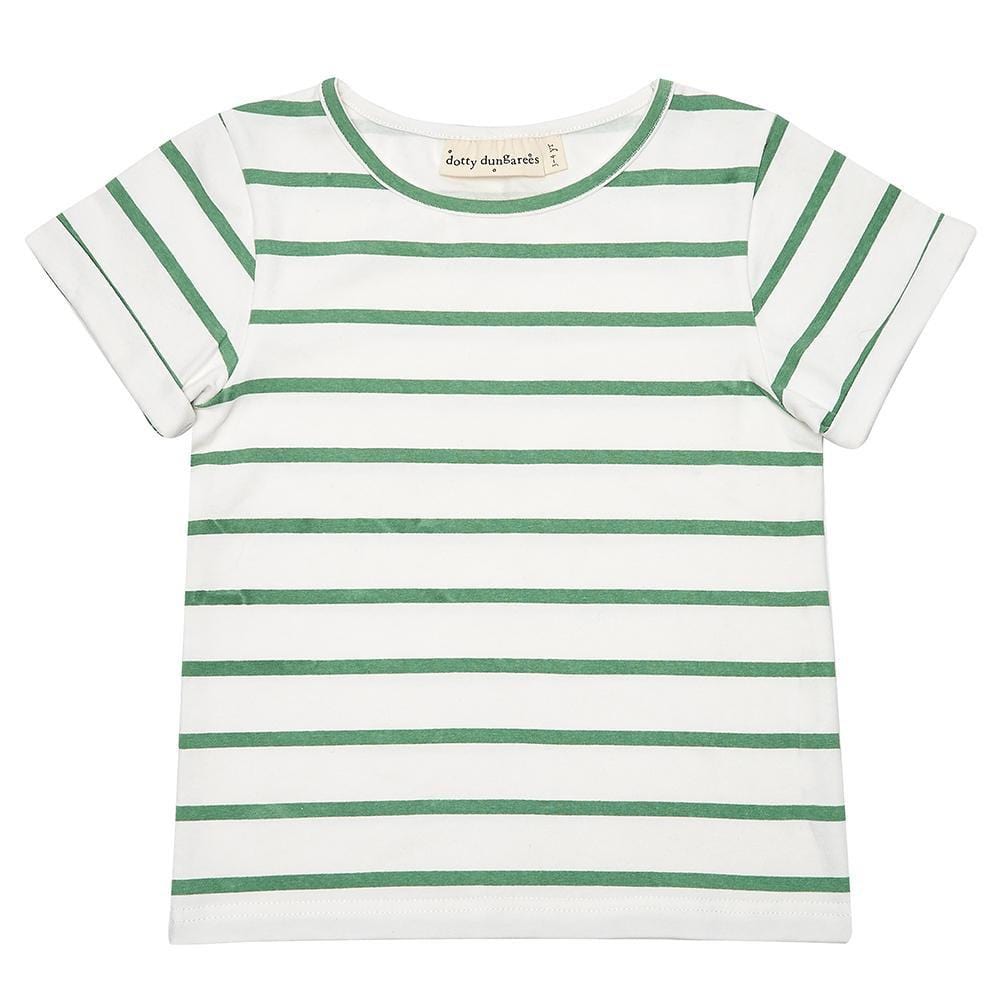 Green Stripe Summer T-Shirt - Dotty Dungarees Ltd