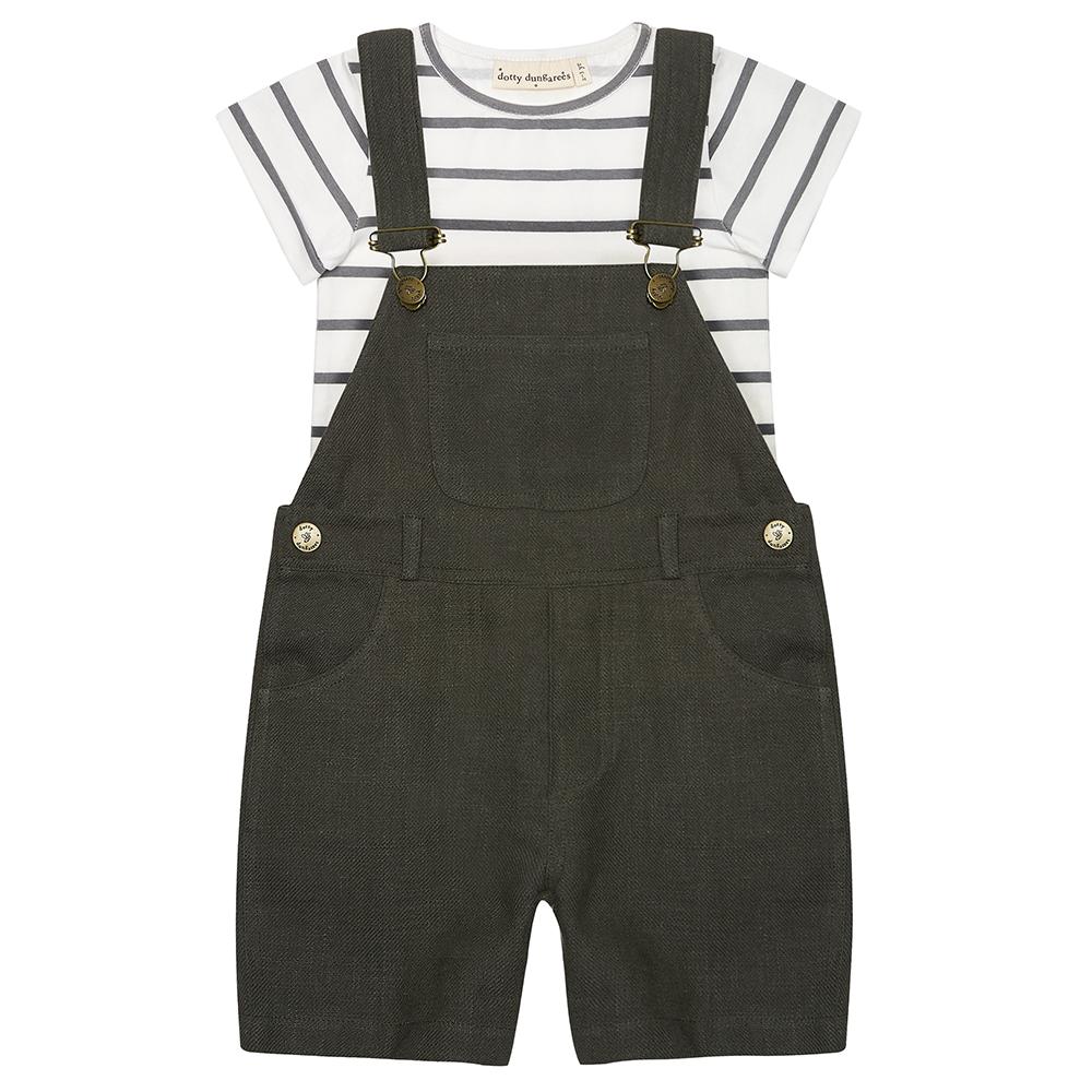 Khaki Linen Shorts - Dotty Dungarees Ltd