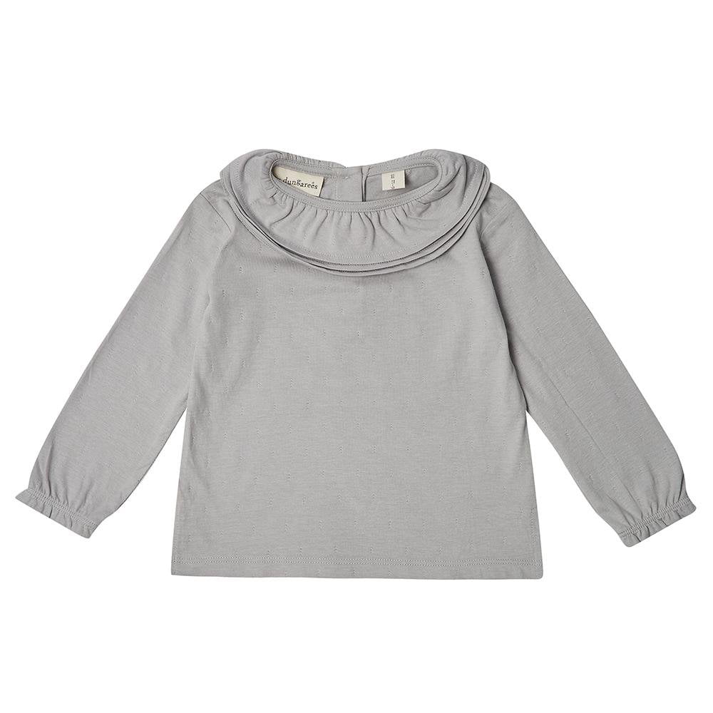 Margaux Ruffle Neck - Dove - Dotty Dungarees Ltd