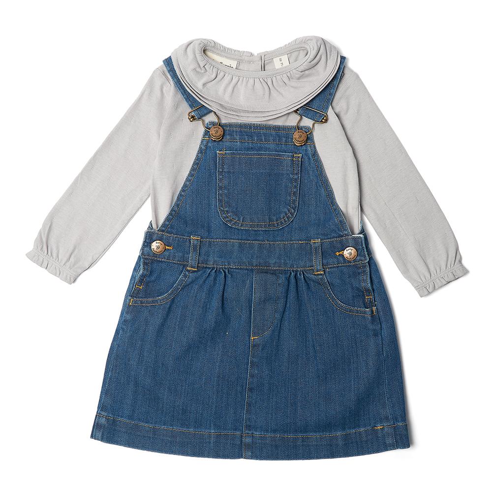 Margaux Ruffle Neck - Dove - Dotty Dungarees Ltd