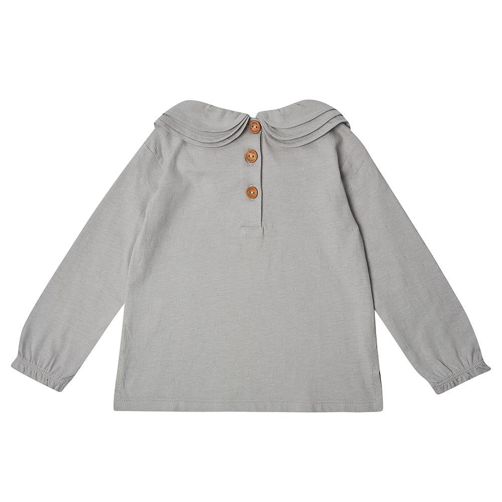 Margaux Ruffle Neck - Dove - Dotty Dungarees Ltd