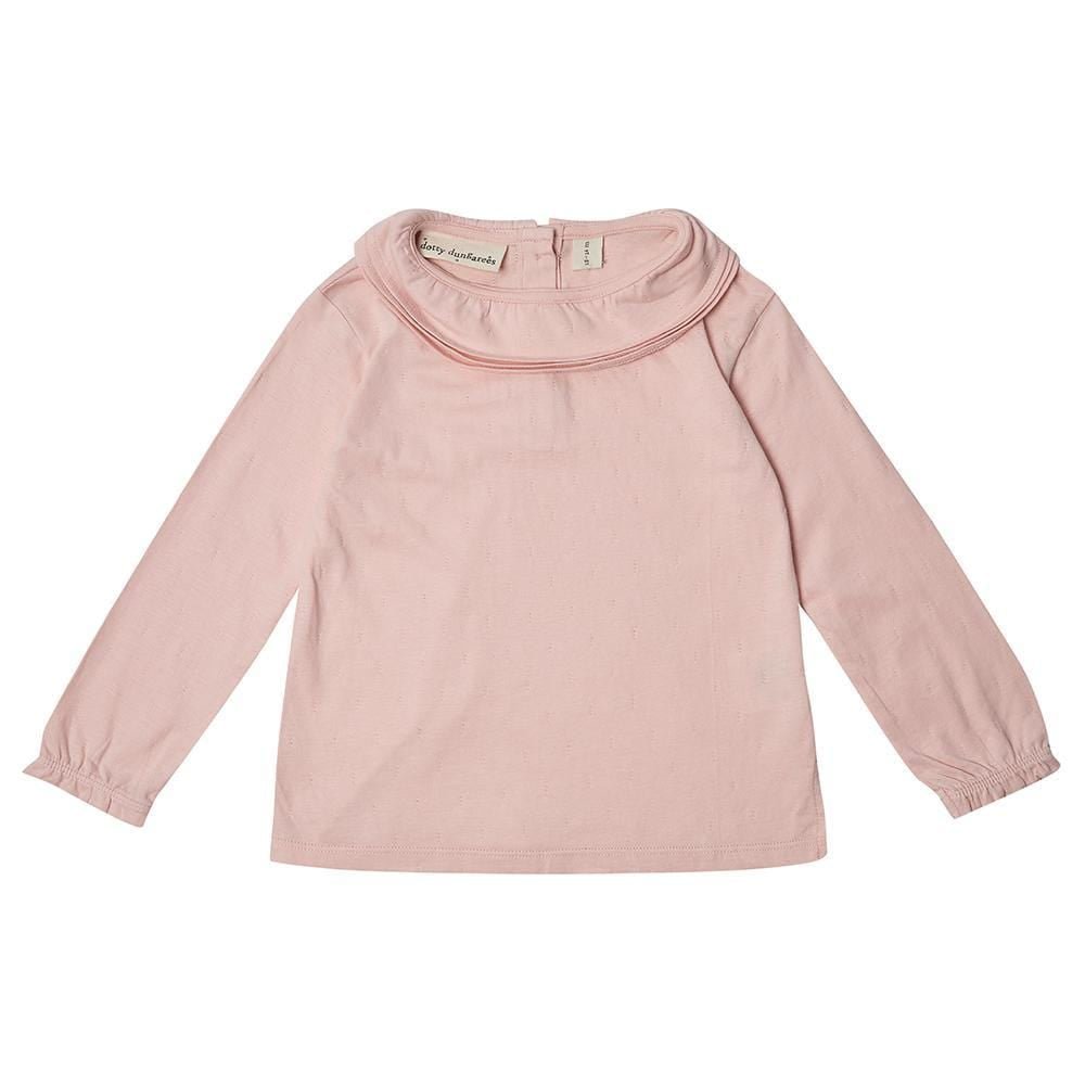 Margaux Ruffle Neck - Pink - Dotty Dungarees Ltd
