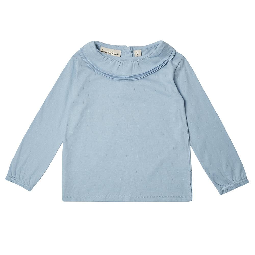 Margaux Ruffle Neck - Powder - Dotty Dungarees Ltd