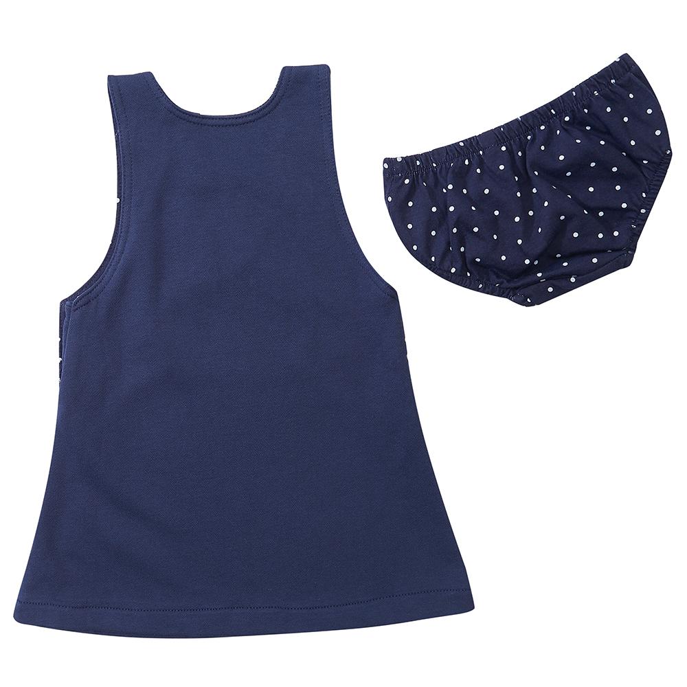 Navy Diddy Dress - Dotty Dungarees Ltd