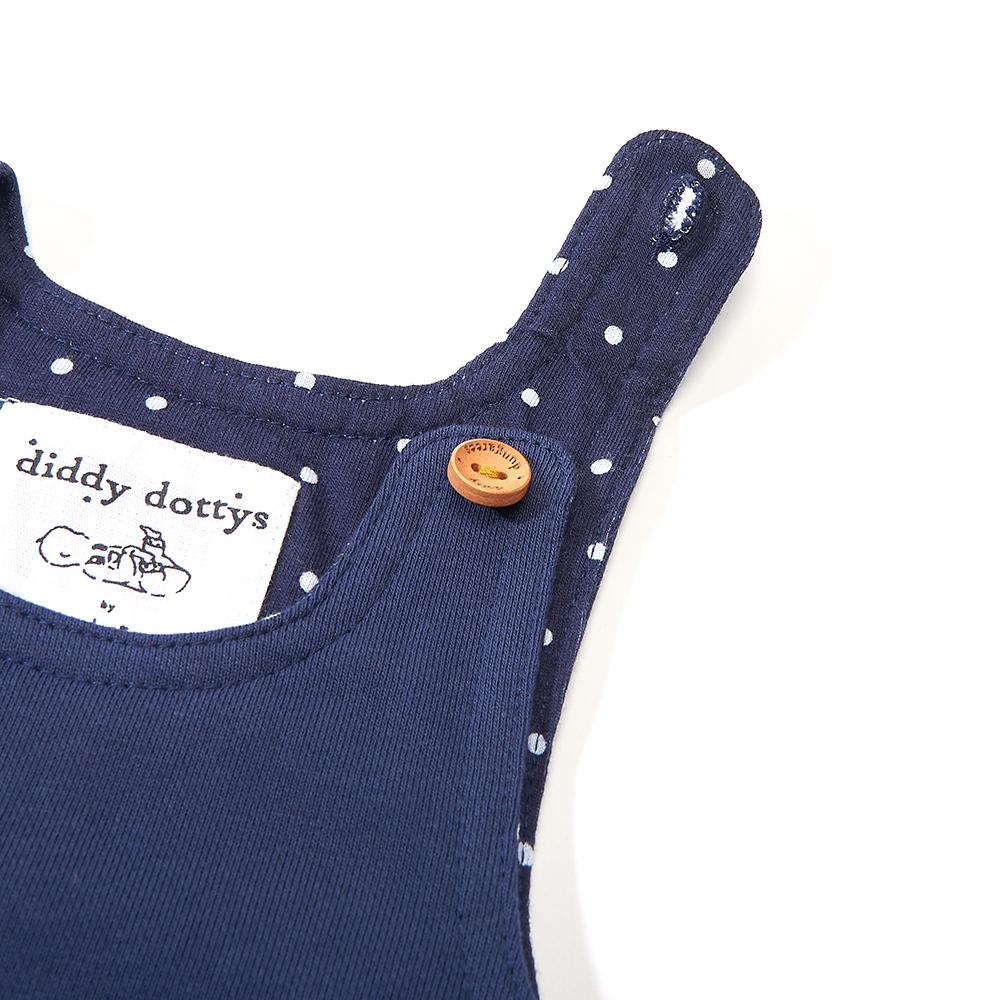 Navy Diddy Dungarees - Dotty Dungarees Ltd