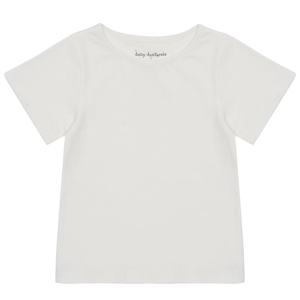 White Summer Tee - Dotty Dungarees Ltd